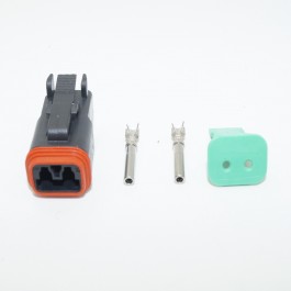 2-pin Deutsch male connector front