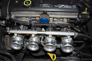 Development trumpets installed on John's Fiesta...