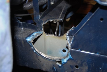 Turbo position necessitates chassis mods!